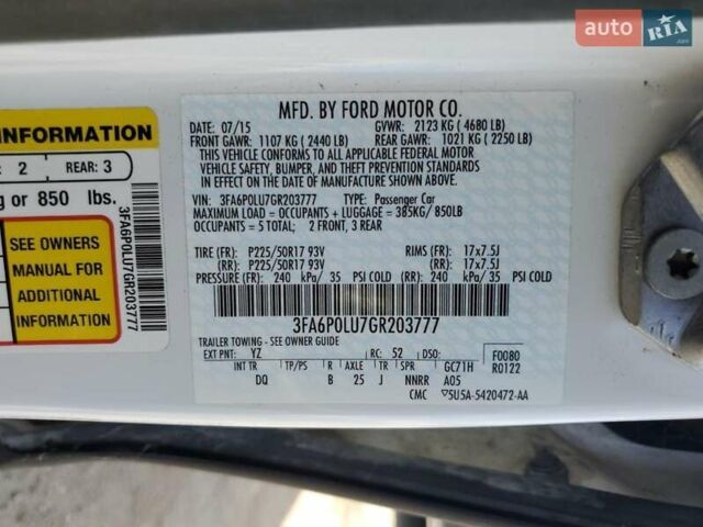 Белый Форд Фьюжн, объемом двигателя 2 л и пробегом 107 тыс. км за 1300 $, фото 11 на Automoto.ua