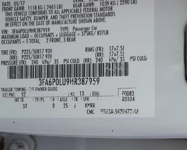 Белый Форд Фьюжн, объемом двигателя 2 л и пробегом 176 тыс. км за 14700 $, фото 4 на Automoto.ua