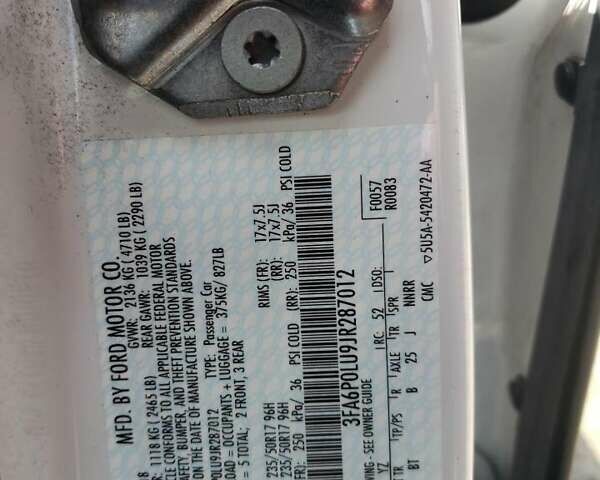 Білий Форд Фьюжен, об'ємом двигуна 2 л та пробігом 137 тис. км за 3600 $, фото 10 на Automoto.ua
