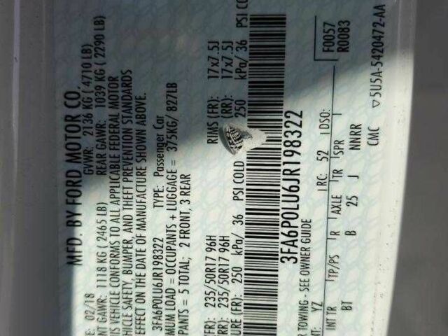 Форд Фьюжен 2018 у Івано-Франківську на Automoto.ua Білий Форд Фьюжен, об'ємом двигуна 2 л та пробігом 20 тис. км за 1800 $, фото 11 на Automoto.ua