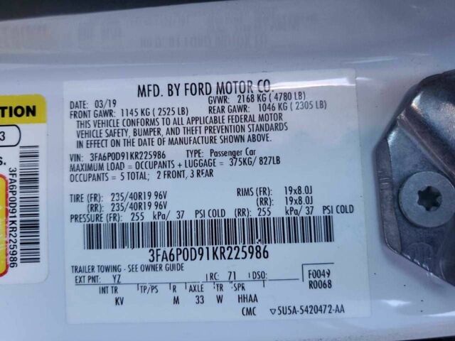 Белый Форд Фьюжн, объемом двигателя 2 л и пробегом 105 тыс. км за 2400 $, фото 11 на Automoto.ua