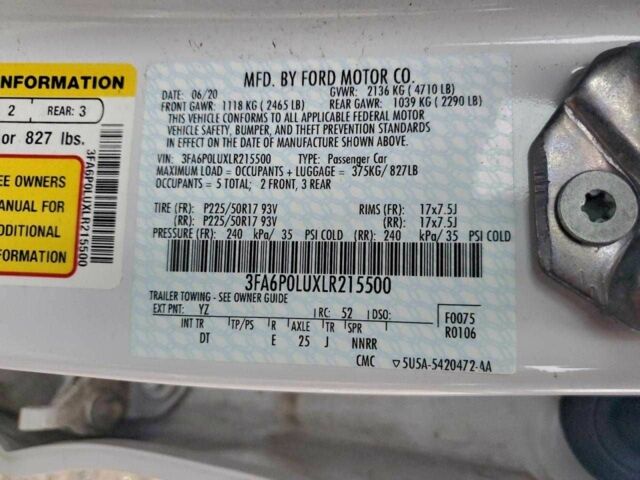 Білий Форд Фьюжен, об'ємом двигуна 2 л та пробігом 91 тис. км за 1300 $, фото 11 на Automoto.ua