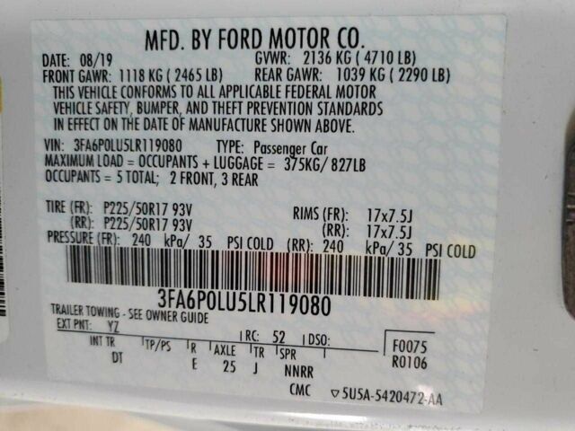 Білий Форд Фьюжен, об'ємом двигуна 0 л та пробігом 60 тис. км за 2500 $, фото 11 на Automoto.ua