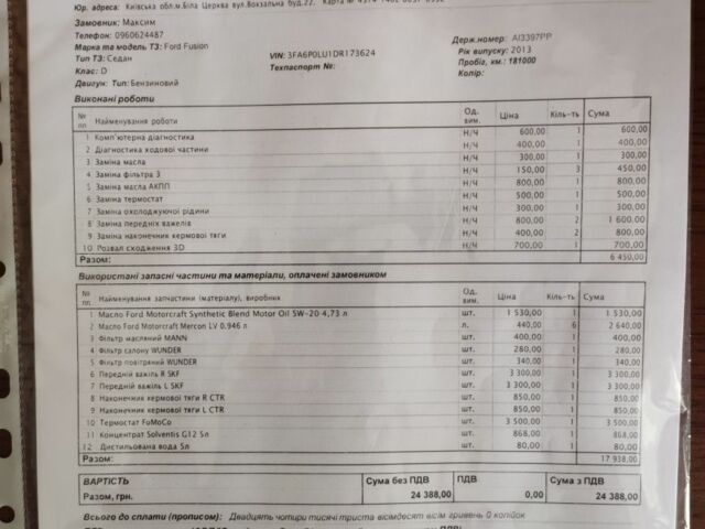 Черный Форд Фьюжн, объемом двигателя 2 л и пробегом 216 тыс. км за 10000 $, фото 22 на Automoto.ua