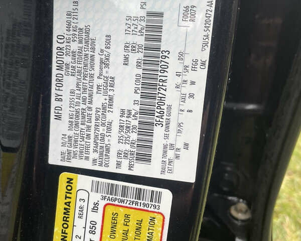 Черный Форд Фьюжн, объемом двигателя 2.5 л и пробегом 153 тыс. км за 10200 $, фото 16 на Automoto.ua