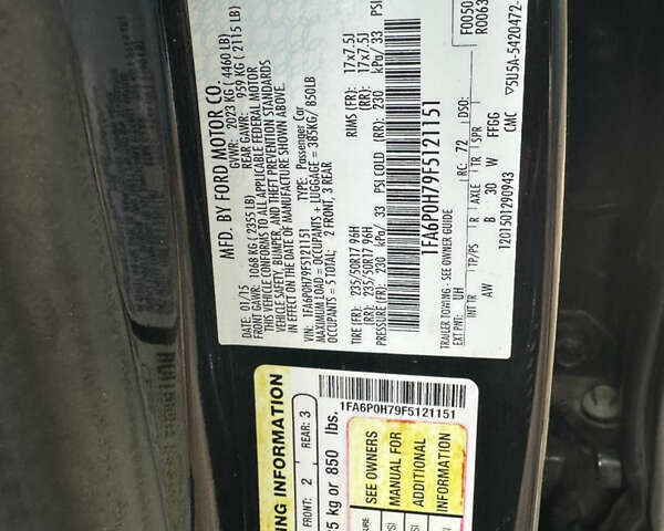 Черный Форд Фьюжн, объемом двигателя 2.5 л и пробегом 195 тыс. км за 7900 $, фото 15 на Automoto.ua