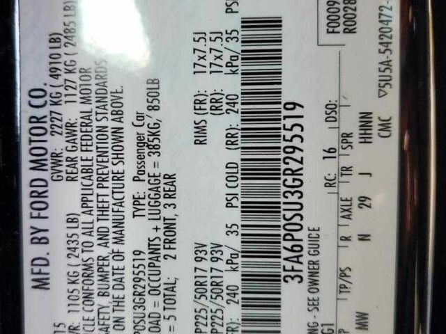 Черный Форд Фьюжн, объемом двигателя 0 л и пробегом 61 тыс. км за 2500 $, фото 11 на Automoto.ua