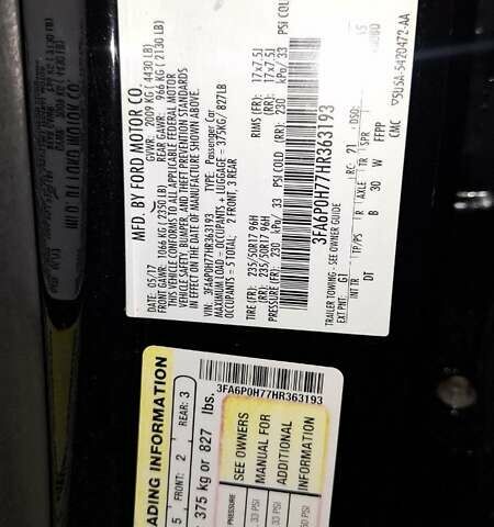 Черный Форд Фьюжн, объемом двигателя 2.5 л и пробегом 150 тыс. км за 12500 $, фото 13 на Automoto.ua