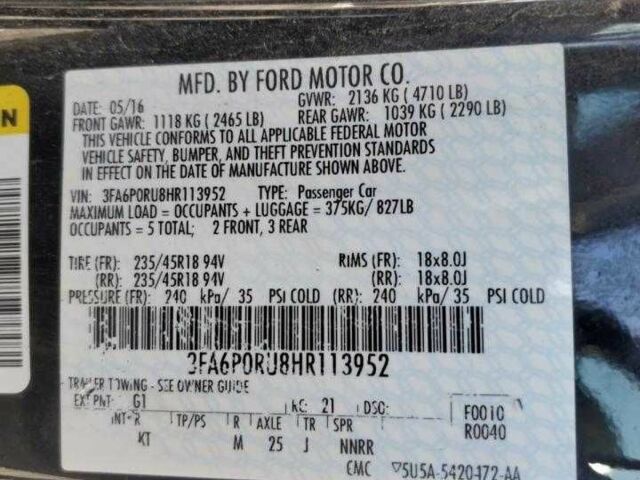 Черный Форд Фьюжн, объемом двигателя 2 л и пробегом 81 тыс. км за 2800 $, фото 12 на Automoto.ua