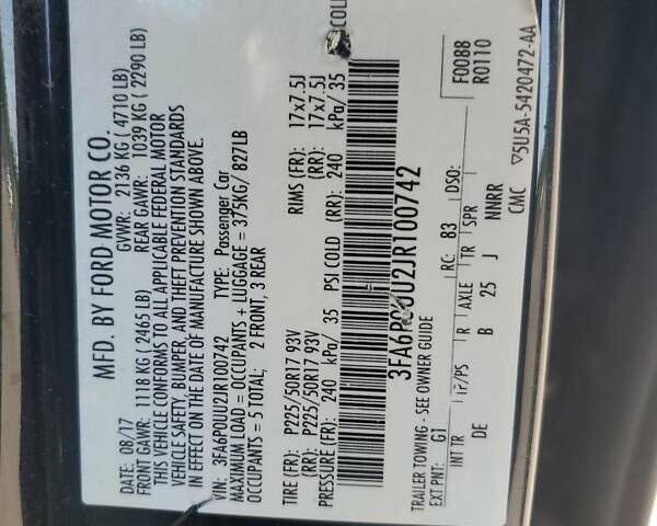 Черный Форд Фьюжн, объемом двигателя 2 л и пробегом 94 тыс. км за 2800 $, фото 11 на Automoto.ua