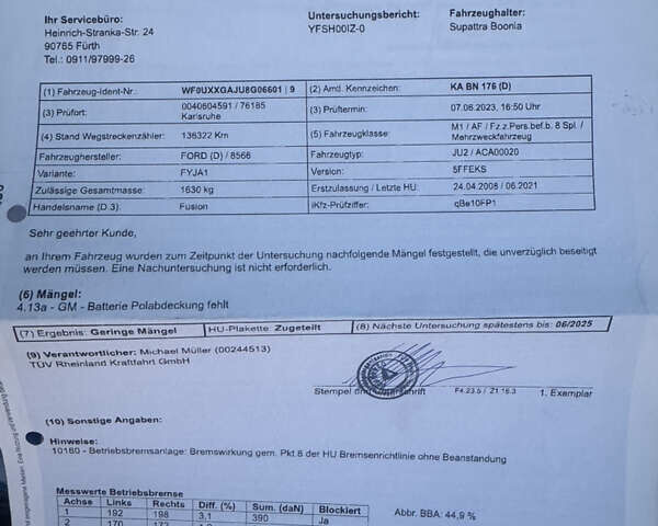 Серый Форд Фьюжн, объемом двигателя 1.6 л и пробегом 180 тыс. км за 7140 $, фото 54 на Automoto.ua