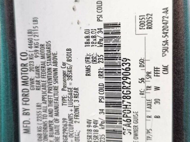 Серый Форд Фьюжн, объемом двигателя 2.5 л и пробегом 230 тыс. км за 10200 $, фото 15 на Automoto.ua