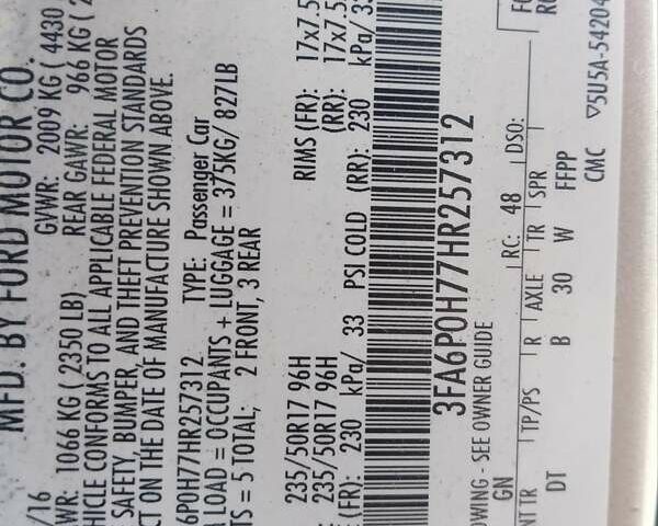Сірий Форд Фьюжен, об'ємом двигуна 2.49 л та пробігом 195 тис. км за 12000 $, фото 9 на Automoto.ua