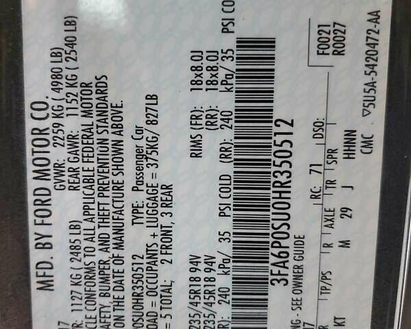Сірий Форд Фьюжен, об'ємом двигуна 2 л та пробігом 123 тис. км за 1800 $, фото 11 на Automoto.ua