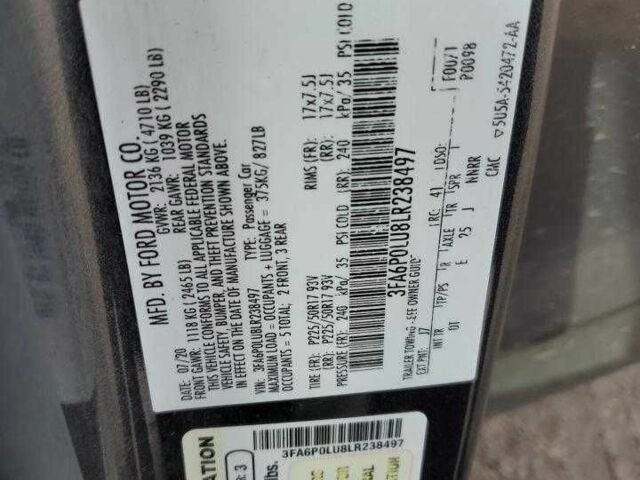 Сірий Форд Фьюжен, об'ємом двигуна 2 л та пробігом 239 тис. км за 9900 $, фото 11 на Automoto.ua