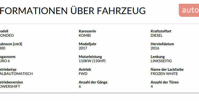 Білий Форд Мондео, об'ємом двигуна 2 л та пробігом 215 тис. км за 11000 $, фото 24 на Automoto.ua