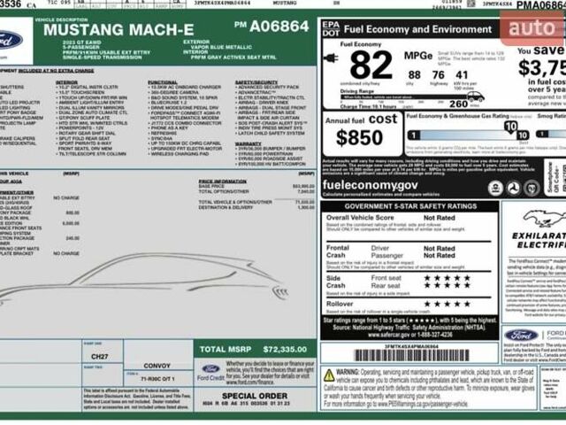 Серый Форд Mustang Mach-E, объемом двигателя 0 л и пробегом 31 тыс. км за 34900 $, фото 81 на Automoto.ua