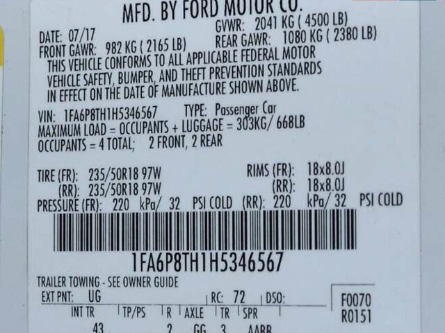 Белый Форд Мустанг, объемом двигателя 2.3 л и пробегом 140 тыс. км за 13999 $, фото 36 на Automoto.ua