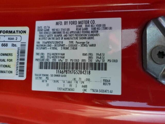 Красный Форд Мустанг, объемом двигателя 2.3 л и пробегом 78 тыс. км за 4000 $, фото 11 на Automoto.ua