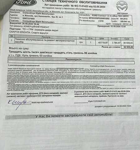 Белый Форд Транзит Коннект, объемом двигателя 1.5 л и пробегом 228 тыс. км за 14300 $, фото 26 на Automoto.ua