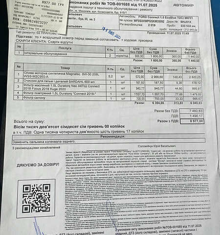 Белый Форд Транзит Коннект, объемом двигателя 1.5 л и пробегом 228 тыс. км за 14300 $, фото 25 на Automoto.ua