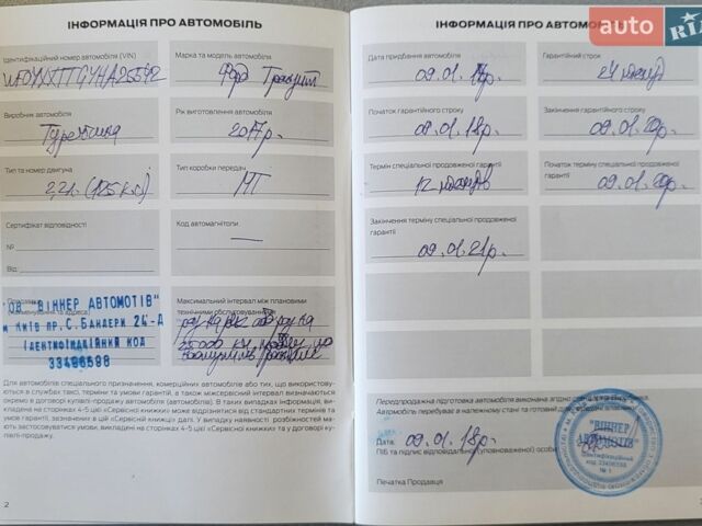 Білий Форд Транзит Кастом, об'ємом двигуна 2.2 л та пробігом 200 тис. км за 16000 $, фото 6 на Automoto.ua