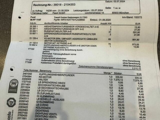 Білий Форд Транзит Кастом, об'ємом двигуна 2 л та пробігом 123 тис. км за 25555 $, фото 68 на Automoto.ua