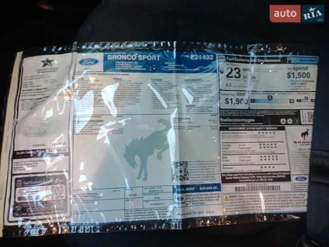 Черный Форд Bronco Sport, объемом двигателя 2 л и пробегом 40 тыс. км за 25999 $, фото 2 на Automoto.ua