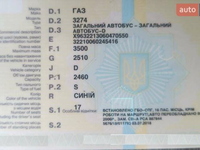 Синий ГАЗ 3274 Такса, объемом двигателя 2.5 л и пробегом 380 тыс. км за 3500 $, фото 8 на Automoto.ua
