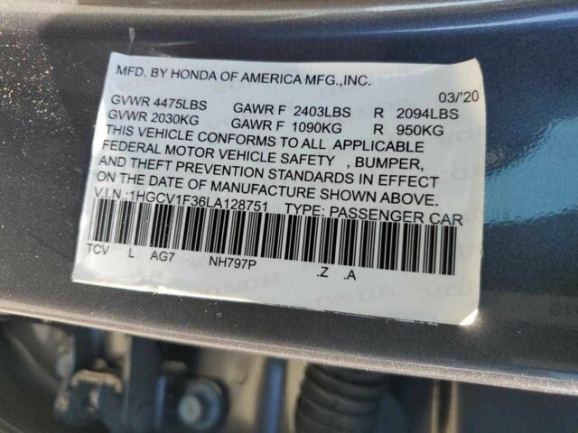 Серый Хонда Аккорд, объемом двигателя 1.5 л и пробегом 42 тыс. км за 5500 $, фото 11 на Automoto.ua