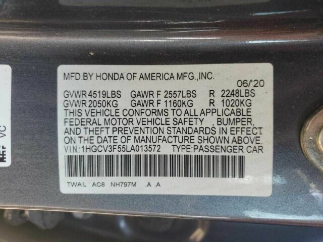 Серый Хонда Аккорд, объемом двигателя 0 л и пробегом 58 тыс. км за 8000 $, фото 11 на Automoto.ua