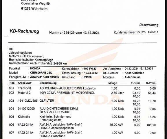 Хонда CBR 600F, об'ємом двигуна 0.6 л та пробігом 25 тис. км за 6750 $, фото 28 на Automoto.ua