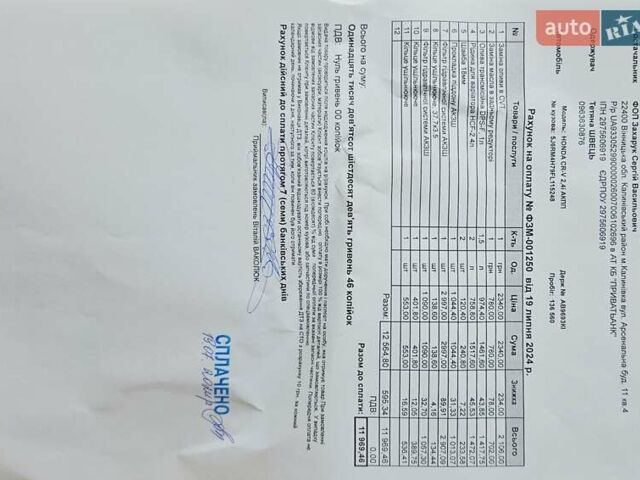 Белый Хонда СРВ, объемом двигателя 2.36 л и пробегом 220 тыс. км за 15800 $, фото 15 на Automoto.ua