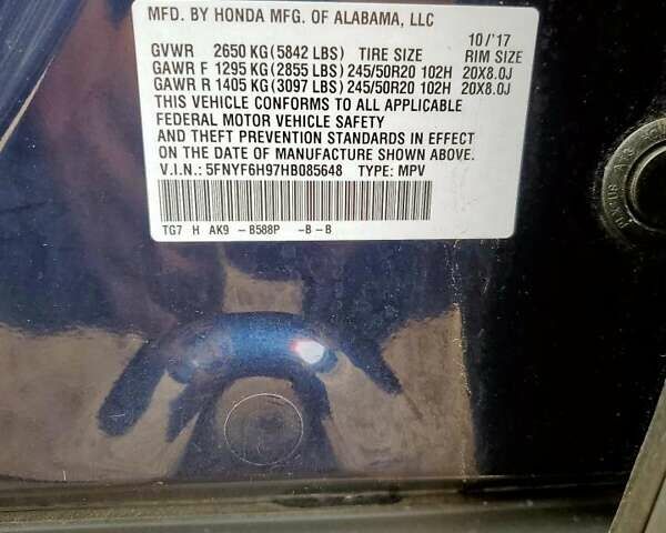 Синий Хонда Пилот, объемом двигателя 3.47 л и пробегом 144 тыс. км за 4200 $, фото 12 на Automoto.ua