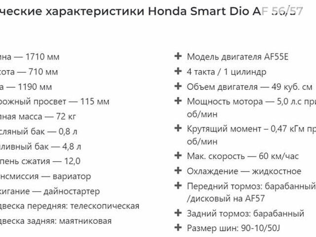 Чорний Хонда Dio AF-56, об'ємом двигуна 0 л та пробігом 12 тис. км за 330 $, фото 1 на Automoto.ua