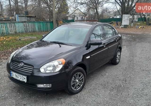 Черный Хендай Акцент, объемом двигателя 1.49 л и пробегом 231 тыс. км за 4600 $, фото 2 на Automoto.ua
