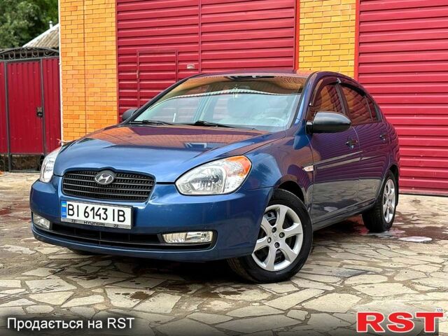 Синий Хендай Акцент, объемом двигателя 1.4 л и пробегом 144 тыс. км за 4950 $, фото 1 на Automoto.ua