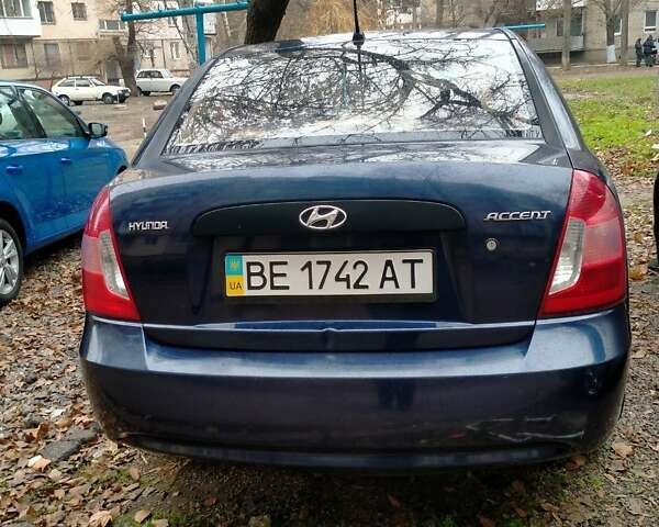 Синий Хендай Акцент, объемом двигателя 1.4 л и пробегом 95 тыс. км за 5700 $, фото 2 на Automoto.ua