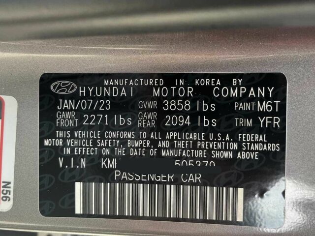 Хендай Элантра 2023 в Киеве на Automoto.ua Серый Хендай Элантра, объемом двигателя 2 л и пробегом 31 тыс. км за 14500 $, фото 13 на Automoto.ua