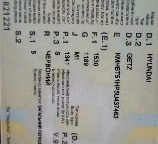 Красный Хендай Гетц, объемом двигателя 1.4 л и пробегом 193 тыс. км за 5500 $, фото 8 на Automoto.ua