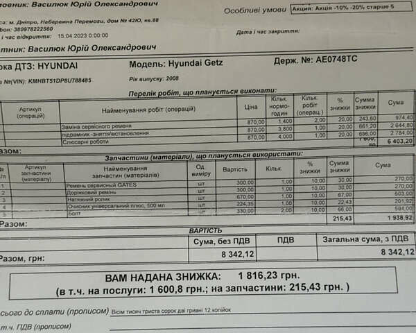 Червоний Хендай Гетц, об'ємом двигуна 1.4 л та пробігом 106 тис. км за 5200 $, фото 22 на Automoto.ua