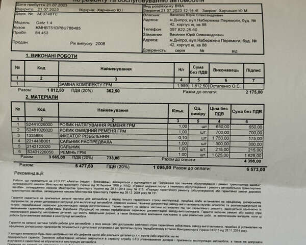 Червоний Хендай Гетц, об'ємом двигуна 1.4 л та пробігом 106 тис. км за 5200 $, фото 21 на Automoto.ua