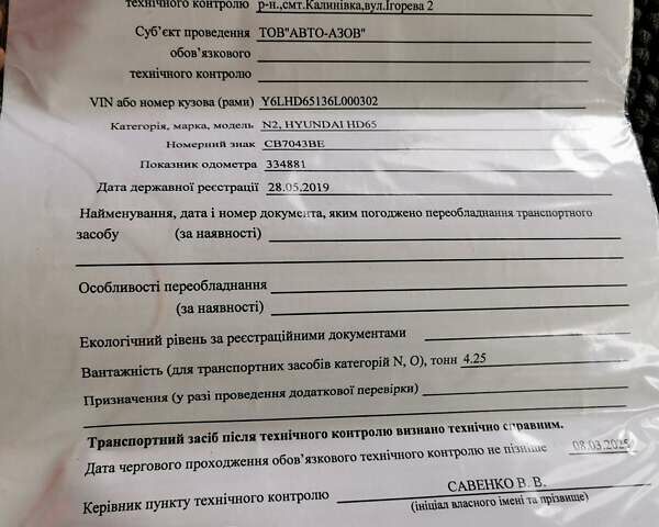 Білий Хендай НД 65, об'ємом двигуна 3.3 л та пробігом 300 тис. км за 7350 $, фото 15 на Automoto.ua