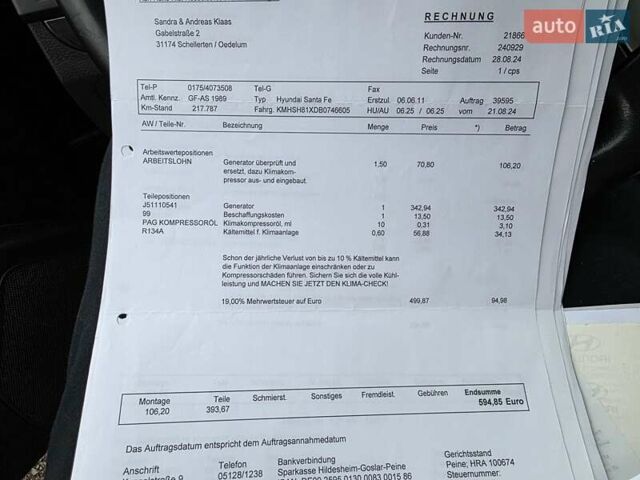 Черный Хендай Санта Фе, объемом двигателя 2.2 л и пробегом 232 тыс. км за 15099 $, фото 56 на Automoto.ua