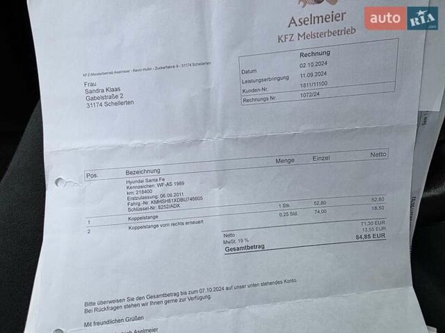 Черный Хендай Санта Фе, объемом двигателя 2.2 л и пробегом 232 тыс. км за 15099 $, фото 57 на Automoto.ua