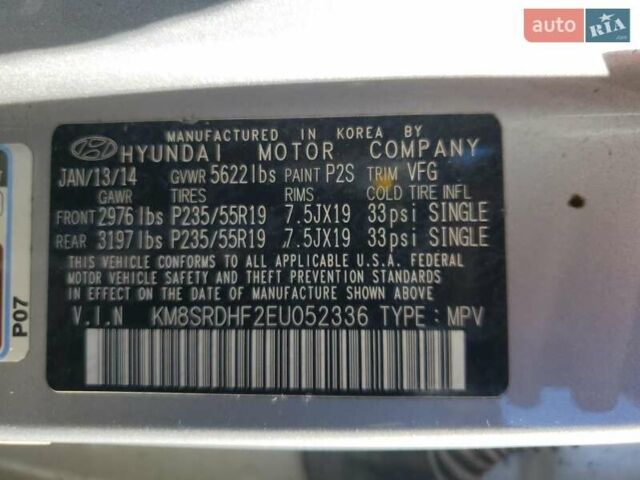 Серый Хендай Санта Фе, объемом двигателя 3.3 л и пробегом 132 тыс. км за 1850 $, фото 12 на Automoto.ua