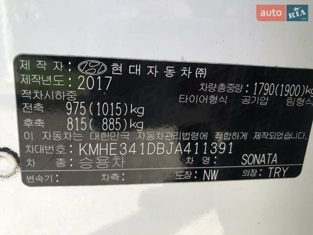 Білий Хендай Соната, об'ємом двигуна 2 л та пробігом 386 тис. км за 10390 $, фото 17 на Automoto.ua