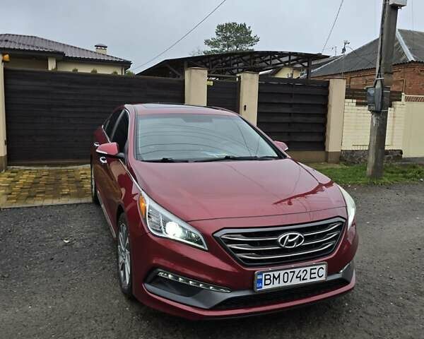 Красный Хендай Соната, объемом двигателя 2.36 л и пробегом 80 тыс. км за 9500 $, фото 1 на Automoto.ua