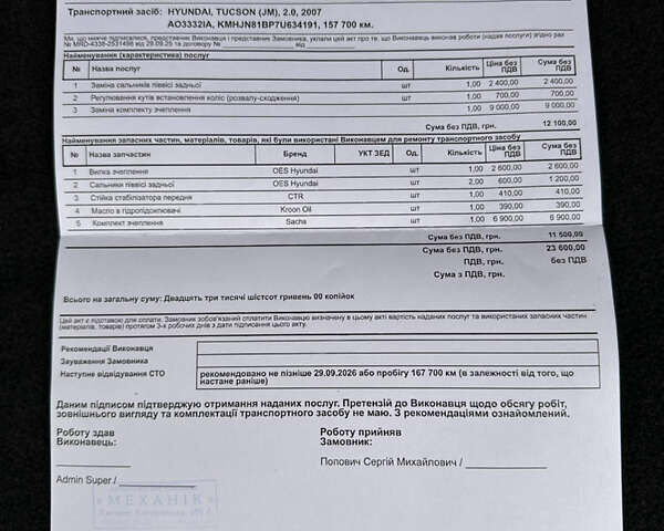 Хендай Туксон 2007 в Ужгороде на Automoto.ua Черный Хендай Туксон, объемом двигателя 1.98 л и пробегом 157 тыс. км за 7300 $, фото 26 на Automoto.ua