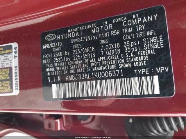 Красный Хендай Туксон, объемом двигателя 2.4 л и пробегом 12 тыс. км за 12000 $, фото 12 на Automoto.ua